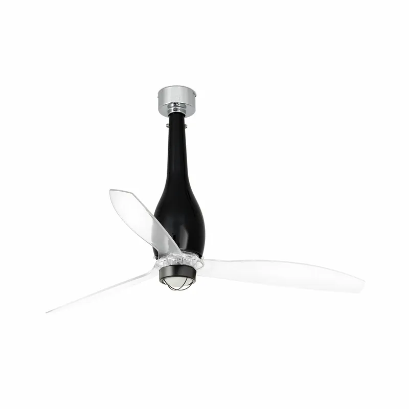 Alta Calidad Ventilador de techo con luz Faro Eterfan motor DC LED negro 3000K Ø128cm 3 palas 32002-10