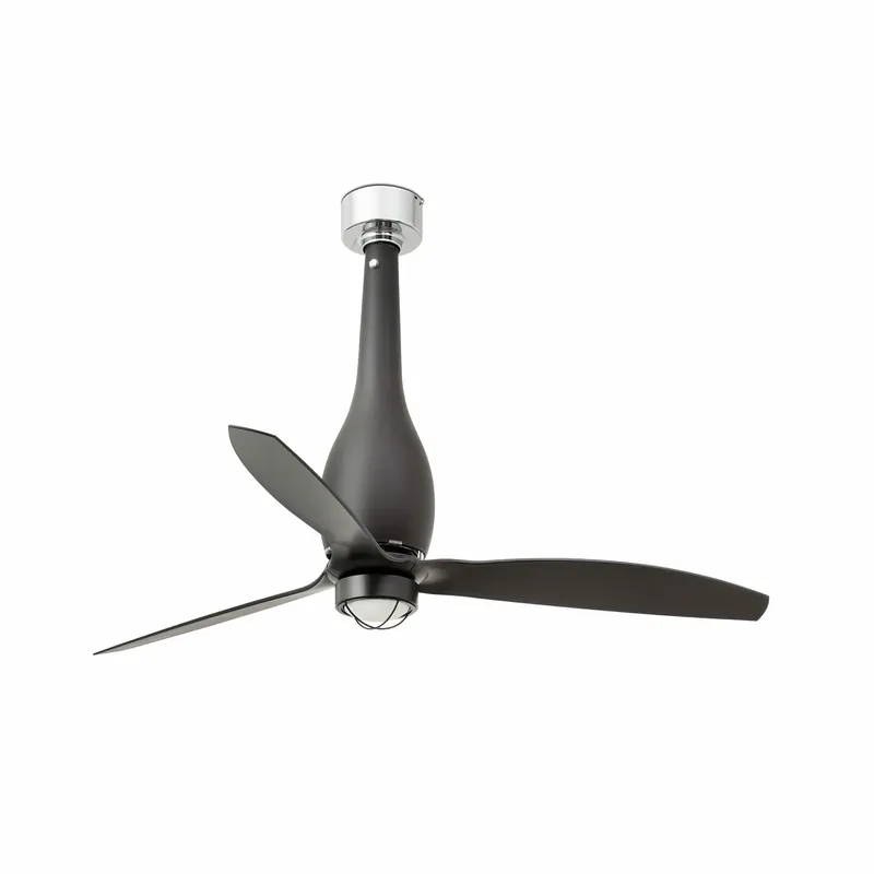 Favorito De Clientes Ventilador de techo con luz Faro Eterfan motor DC LED negro mate 3000K Ø128cm 3 palas 32006-10