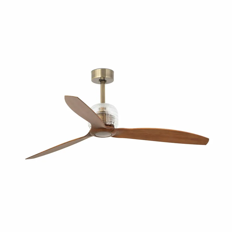 Ventilador de techo sin luz Faro Deco motor DC palas de madera nogal Ø128cm 3 palas 33398D Precio Rebajado