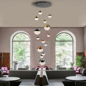 Lámpara de techo colgante Schuller Sphere grande cobre y latón regulable con mando 793258GD Compra Hoy