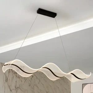 Certificado Lámpara de techo colgante Schuller Olas negro CCT con mando