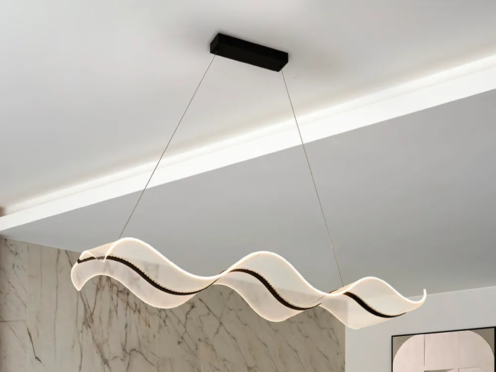 Certificado Lámpara de techo colgante Schuller Olas negro CCT con mando